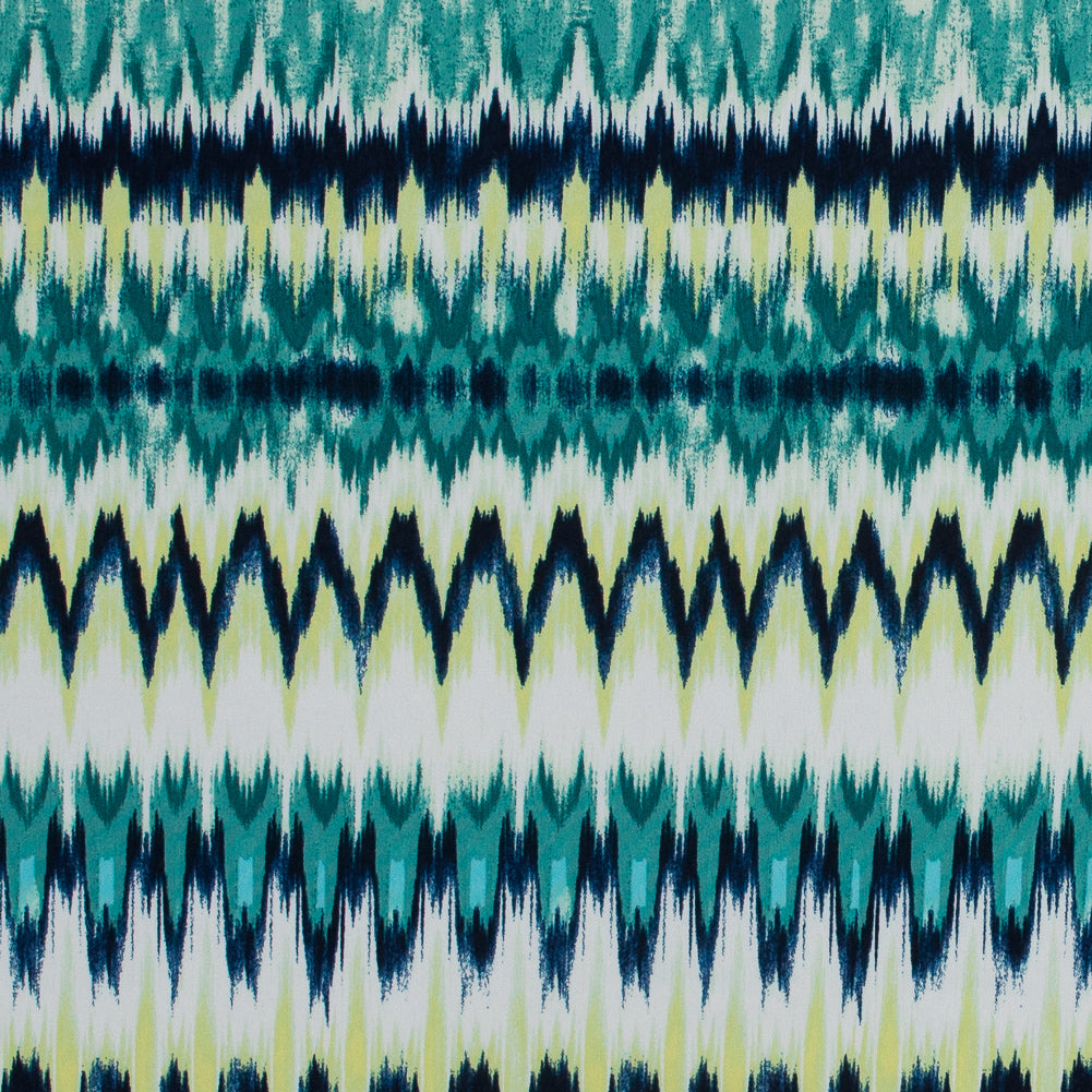 Royal, Green and Lime Ikat Printed Jersey Royal, Green and Lime Ikat Printed Jersey