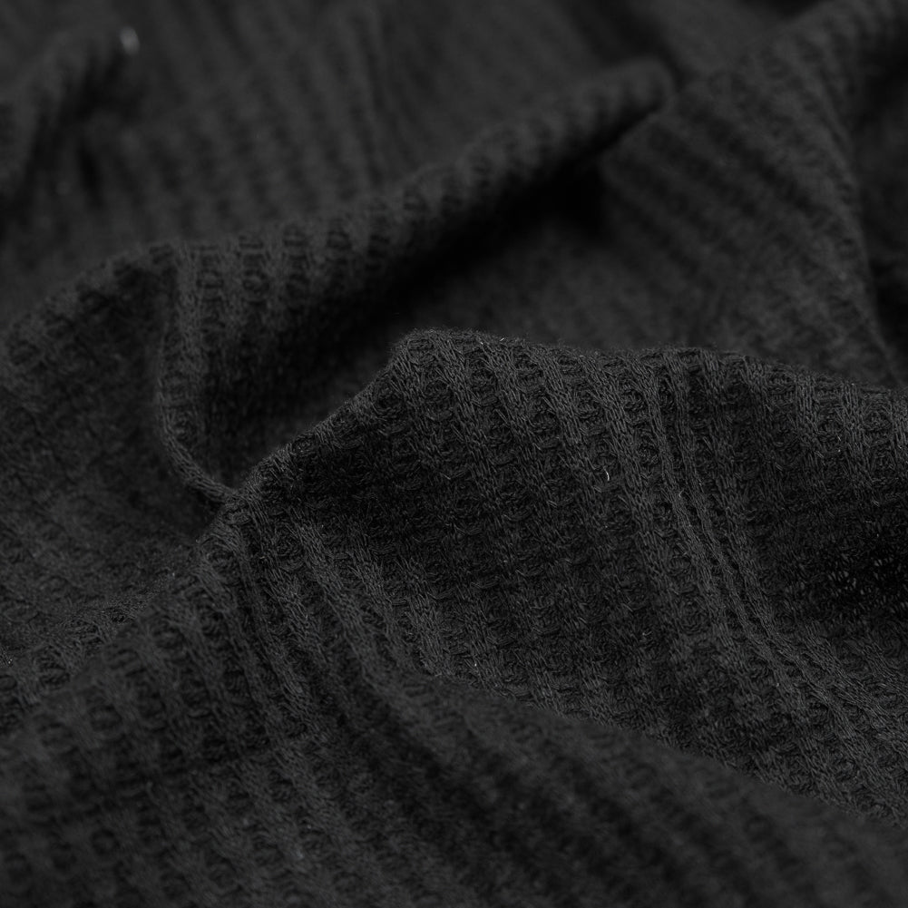 Waffle Sweater Knit - Black - Percy Collection Full Waffle Sweater Knit - Black - Percy Collection Full