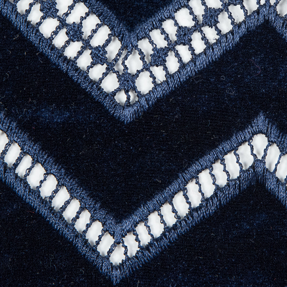 Velvet Lace - Navy Geometric Full Velvet Lace - Navy Geometric Full