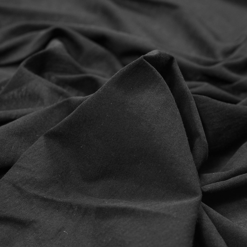 Heathered Black Tissue Weight Cotton Jersey Detail Heathered Black Tissue Weight Cotton Jersey Detail