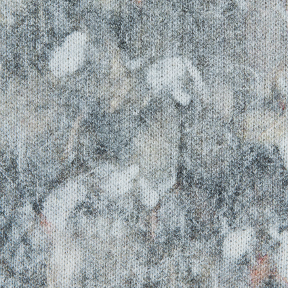 Italian Gray Printed French Terry Detail Italian Gray Printed French Terry Detail