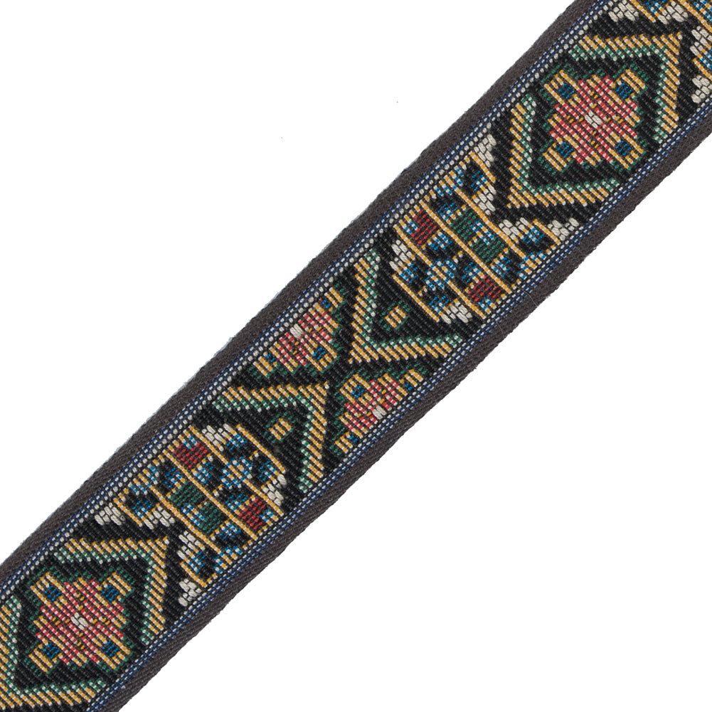 Brown and Yellow Tribal Jacquard Ribbon - 1.125" Detail Brown and Yellow Tribal Jacquard Ribbon - 1.125" Detail