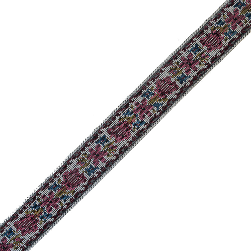 Pink Floral Jacquard Ribbon - 1.5" Pink Floral Jacquard Ribbon - 1.5"