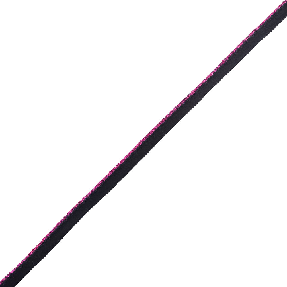 Magenta Twisted Cord with Black Lip - 0.5" Magenta Twisted Cord with Black Lip - 0.5"