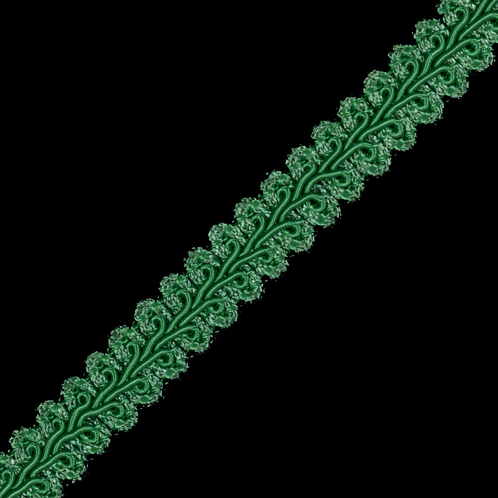 Kelly Green Braided Flat Cord - 0.625" Detail Kelly Green Braided Flat Cord - 0.625" Detail