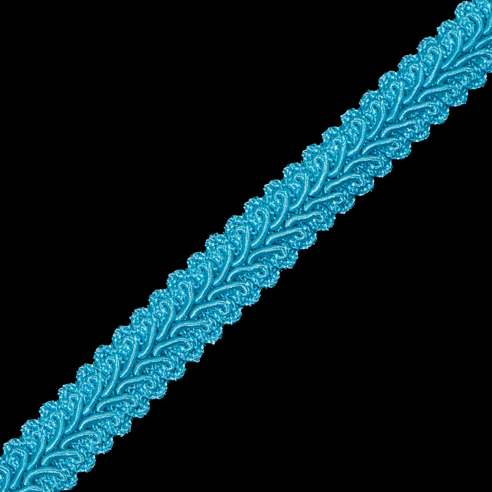 Algiers Blue Braided Flat Cord - 0.5" Detail Algiers Blue Braided Flat Cord - 0.5" Detail