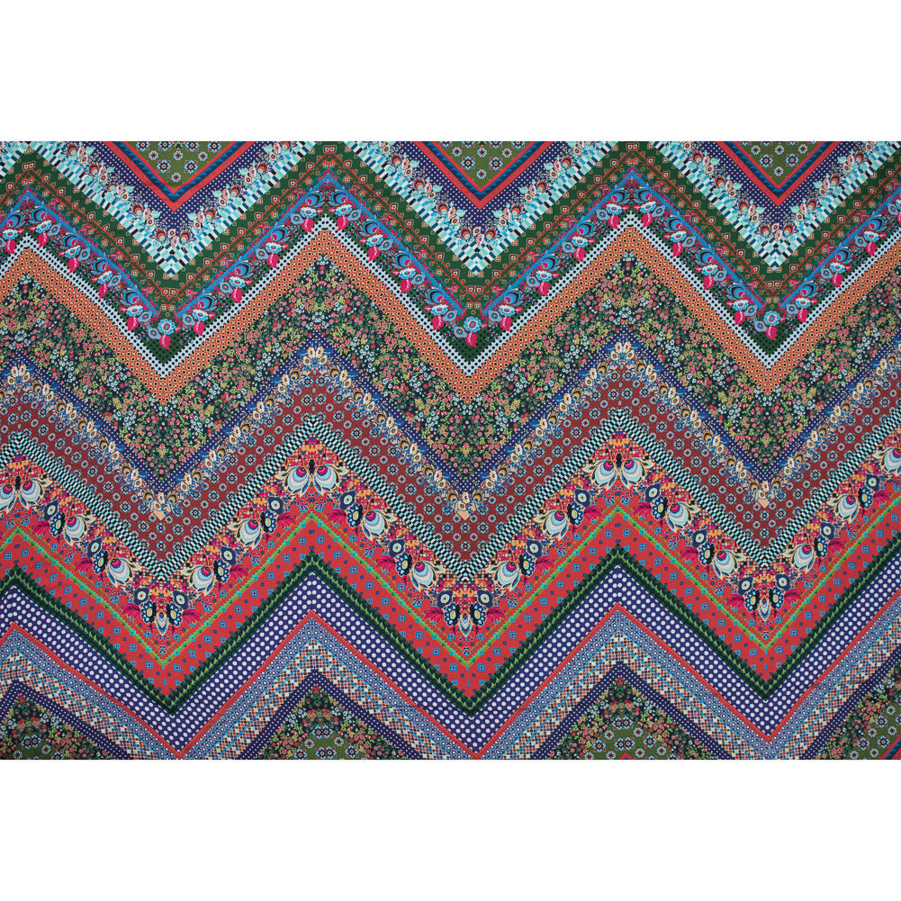 Italian Zig Zag Floral Viscose Twill Full Italian Zig Zag Floral Viscose Twill Full