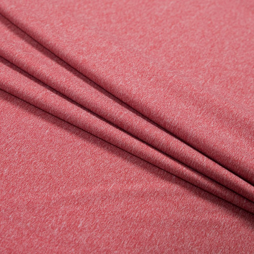 Performance Jersey, Wicking and Anti-Microbial - Heathered Warm Red Detail Performance Jersey, Wicking and Anti-Microbial - Heathered Warm Red Detail