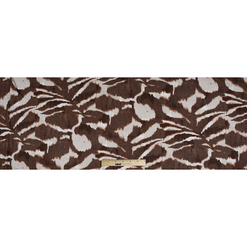 Italian Brown and Ivory Abstract Viscose Jersey Full Italian Brown and Ivory Abstract Viscose Jersey Full