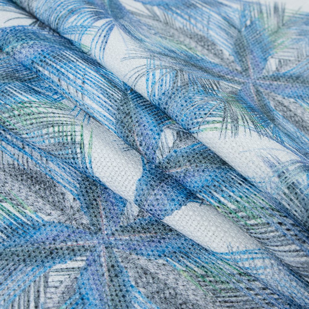 Italian Blue Tropical Digitally Printed Canvas Folded Italian Blue Tropical Digitally Printed Canvas Folded