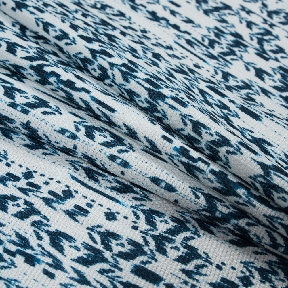 Italian Blue and White Abstract Polyester Canvas Folded