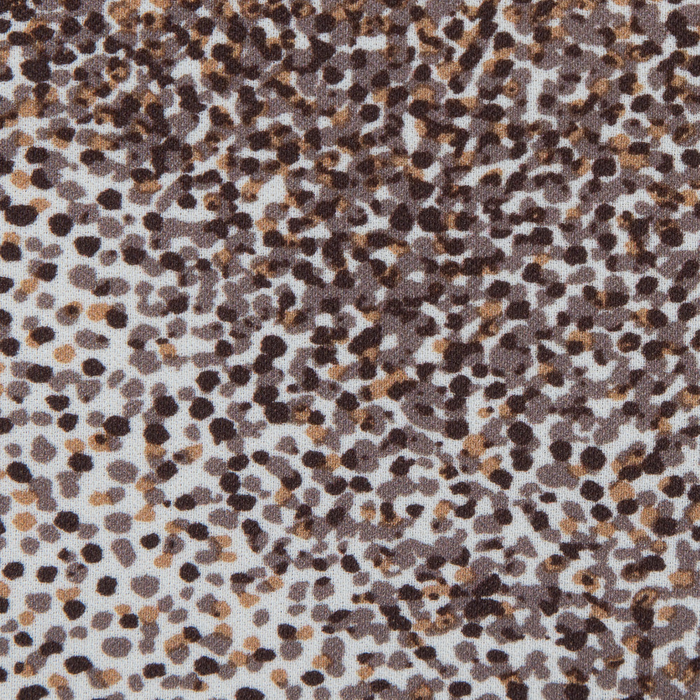 Italian Taupe Animal Digitally Printed Stretch Polyester Detail Italian Taupe Animal Digitally Printed Stretch Polyester Detail