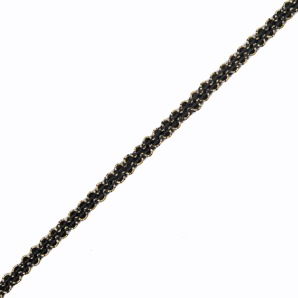 Gold and Black Metallic Ric Rac Trim - 0.5" Gold and Black Metallic Ric Rac Trim - 0.5"