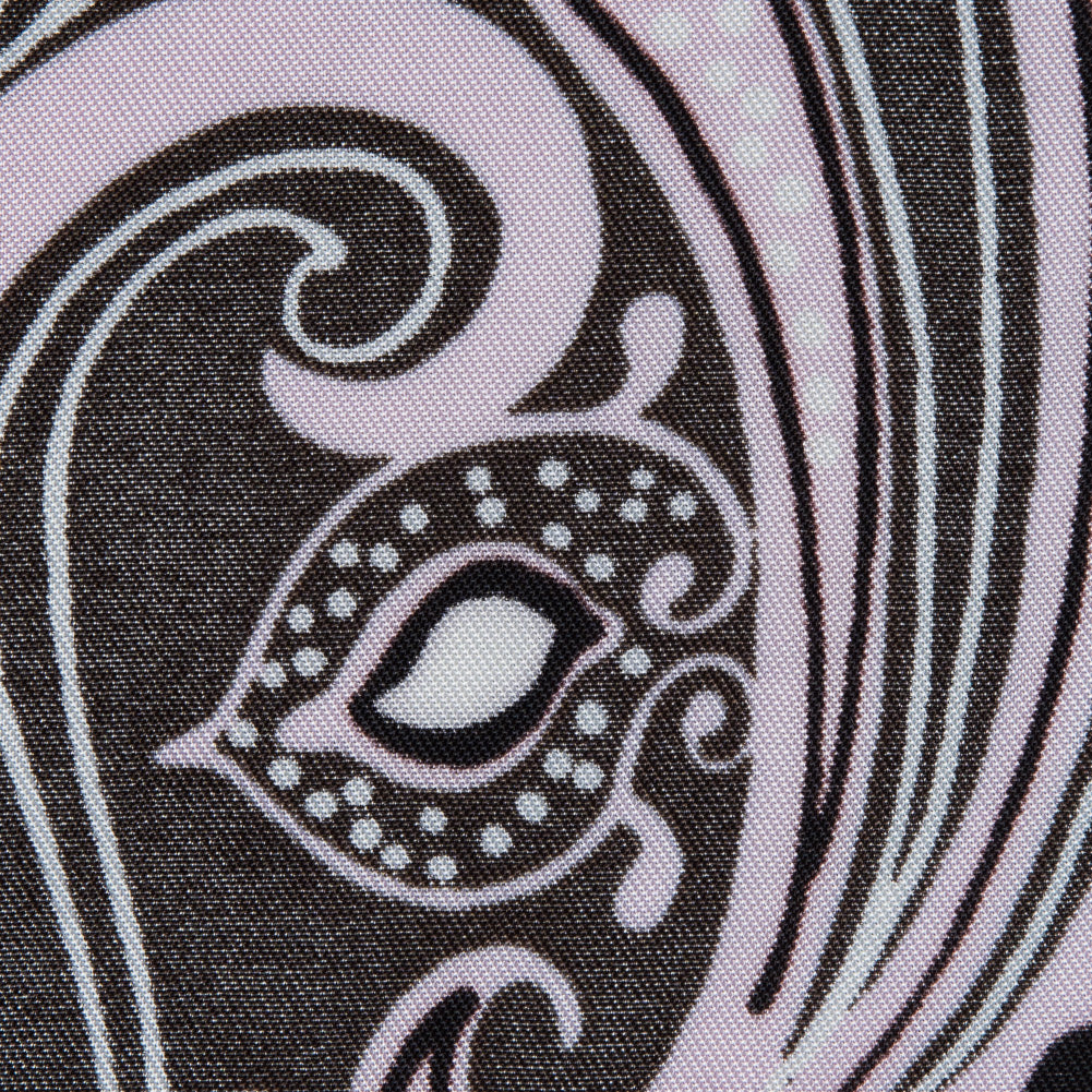 Lilac and Brown Paisley Border Printed Panel Detail Lilac and Brown Paisley Border Printed Panel Detail