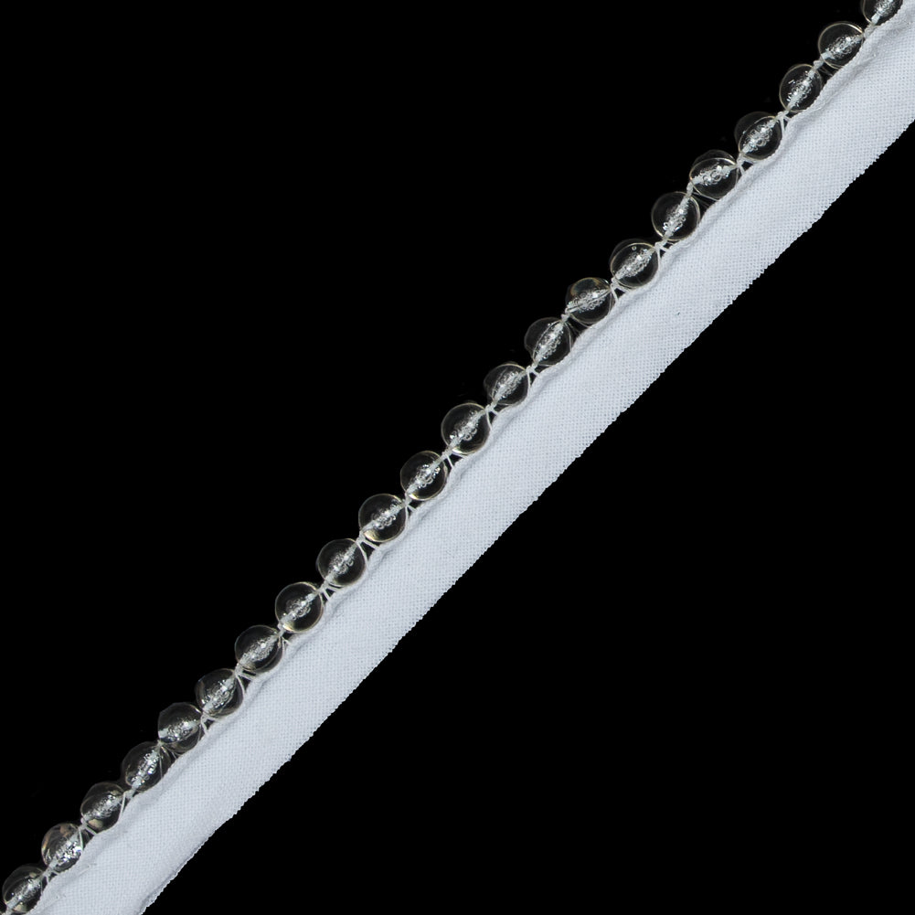 Clear Beaded Trim with a White Lip - 1.5" Detail Clear Beaded Trim with a White Lip - 1.5" Detail
