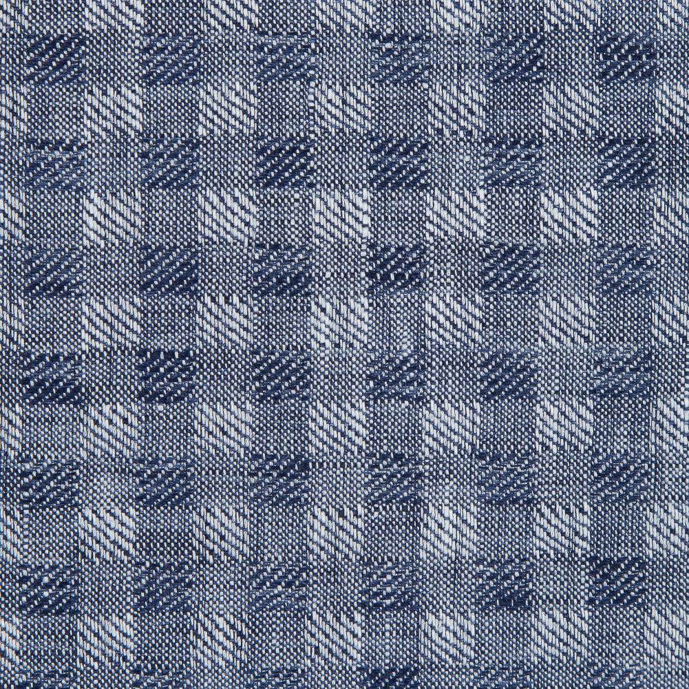Blue Shepherd's Check Cotton Woven Detail Blue Shepherd's Check Cotton Woven Detail
