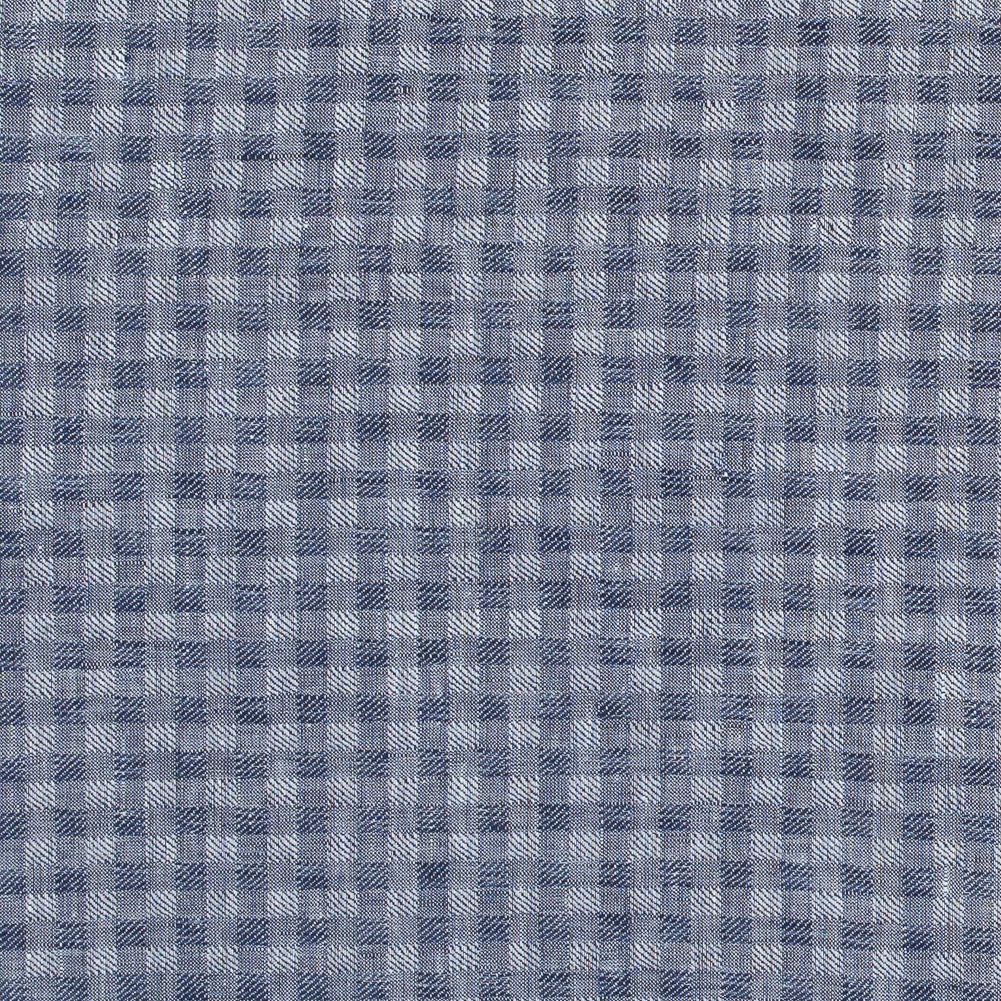 Blue Shepherd's Check Cotton Woven Blue Shepherd's Check Cotton Woven