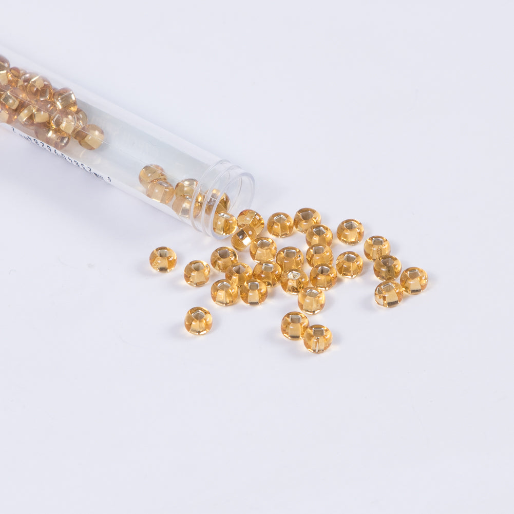 Clear Gold Czech Seed Beads - Size 2