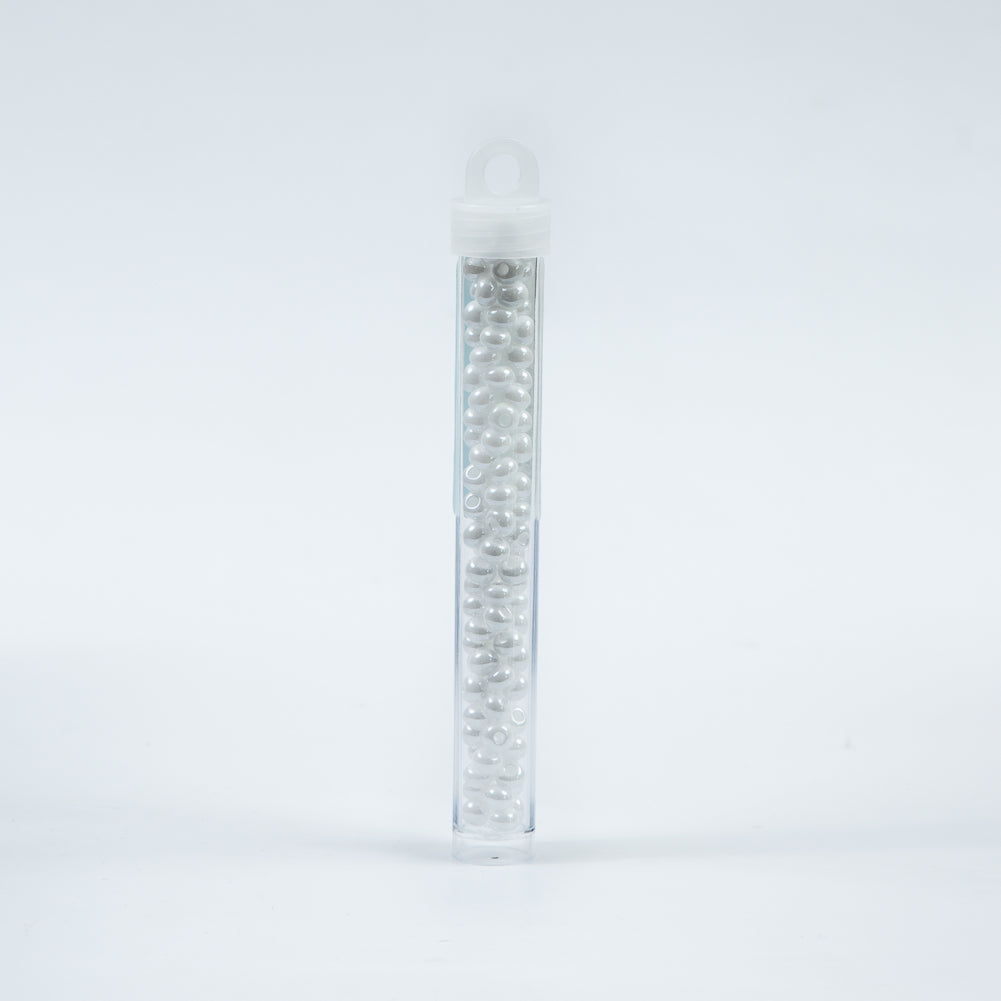 Shiny White Czech Seed Beads - Size 2 - Detail