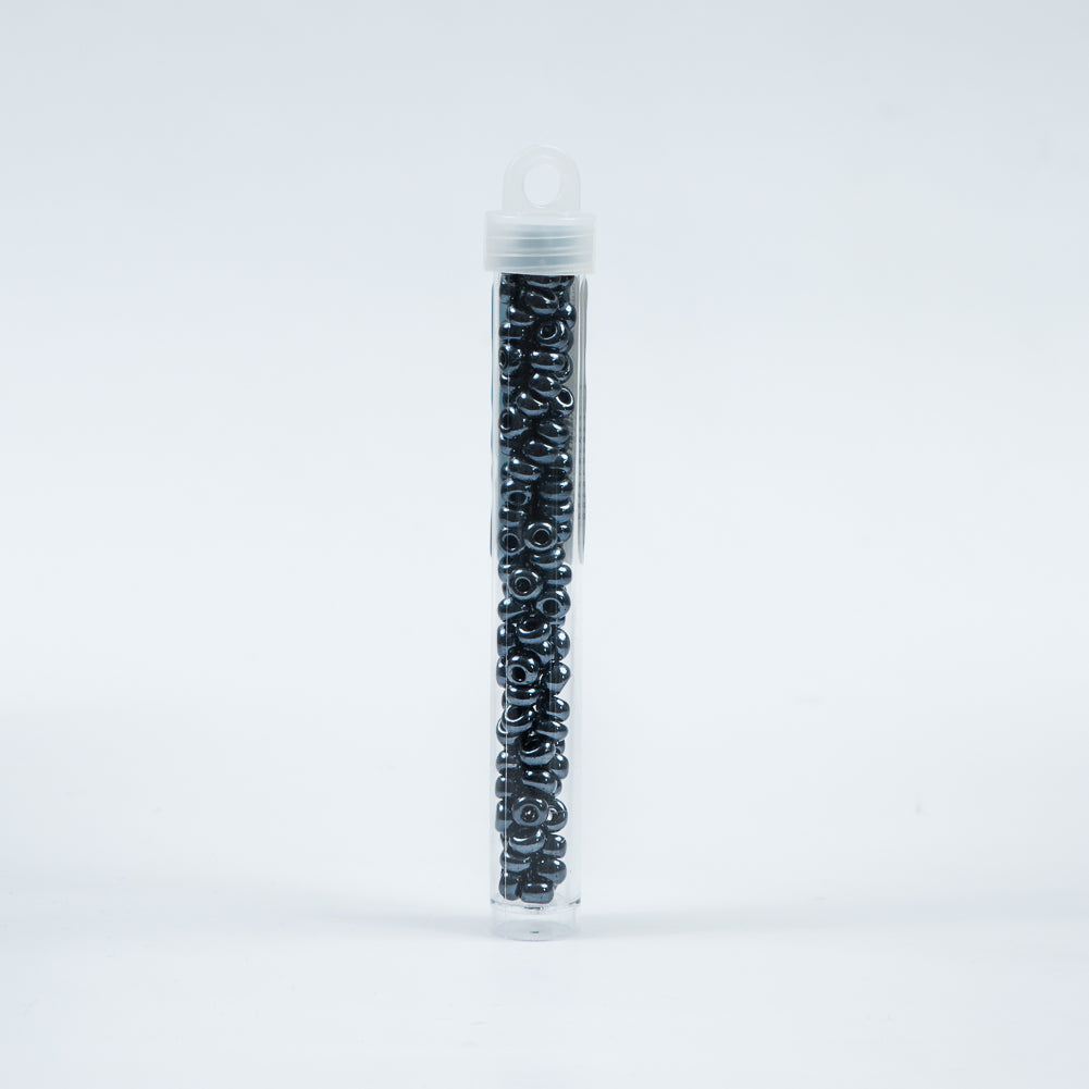 Metallic Gunmetal Czech Seed Beads - Size 2 - Detail