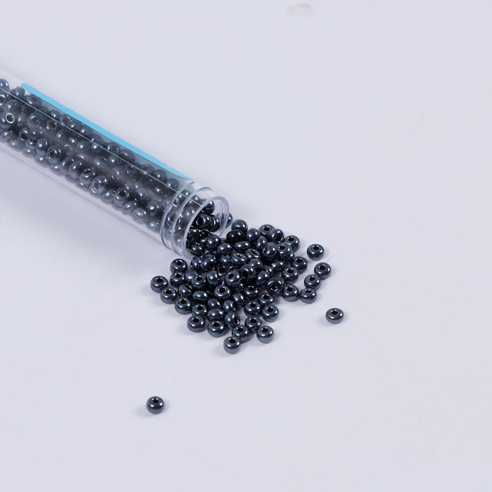 Metallic Gunmetal Czech Seed Beads - Size 6