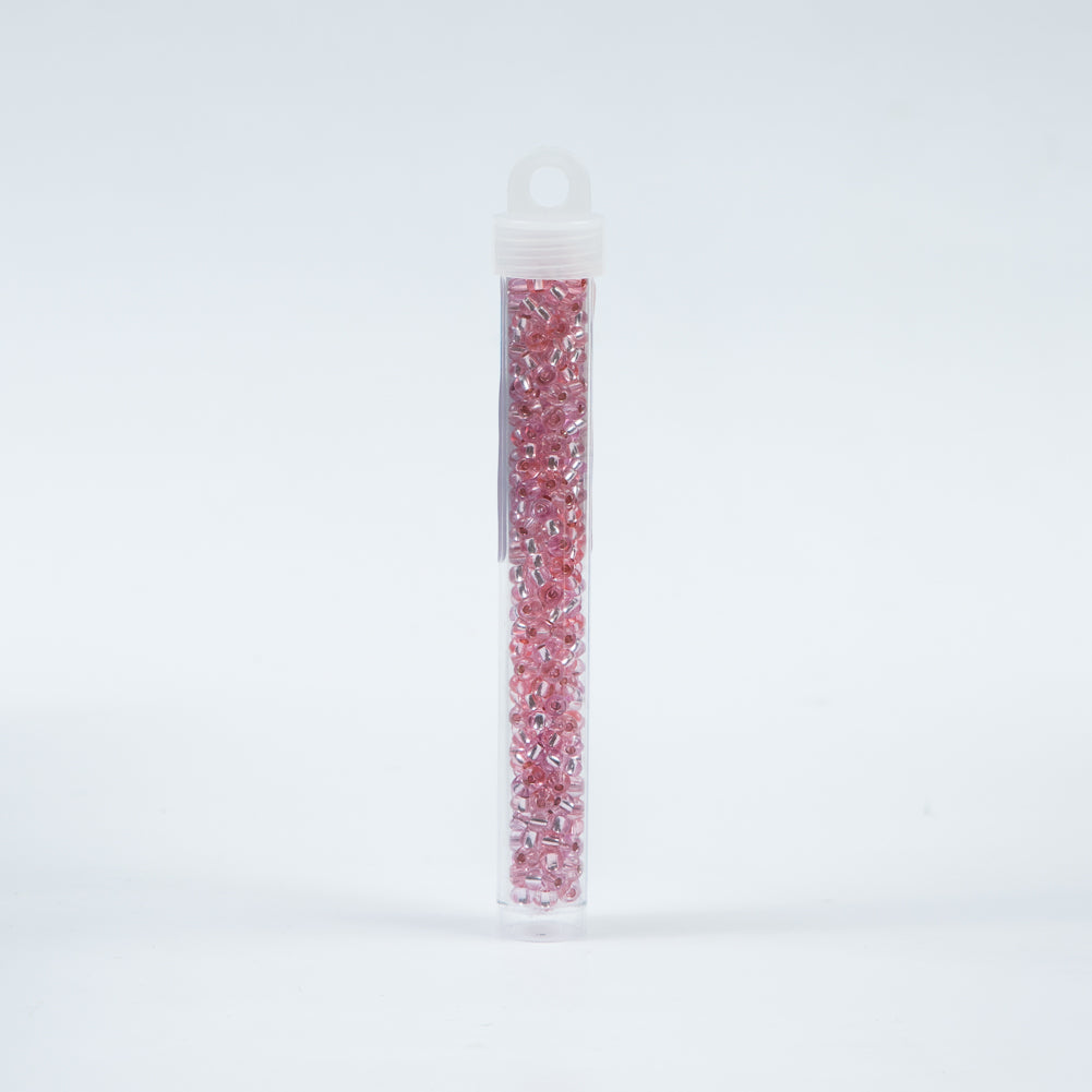Silver Lined Pink Czech Seed Beads - Size 6 Detail