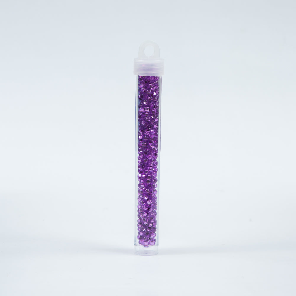 Silver Lined Mauve Czech Seed Beads - Size 6 - Detail