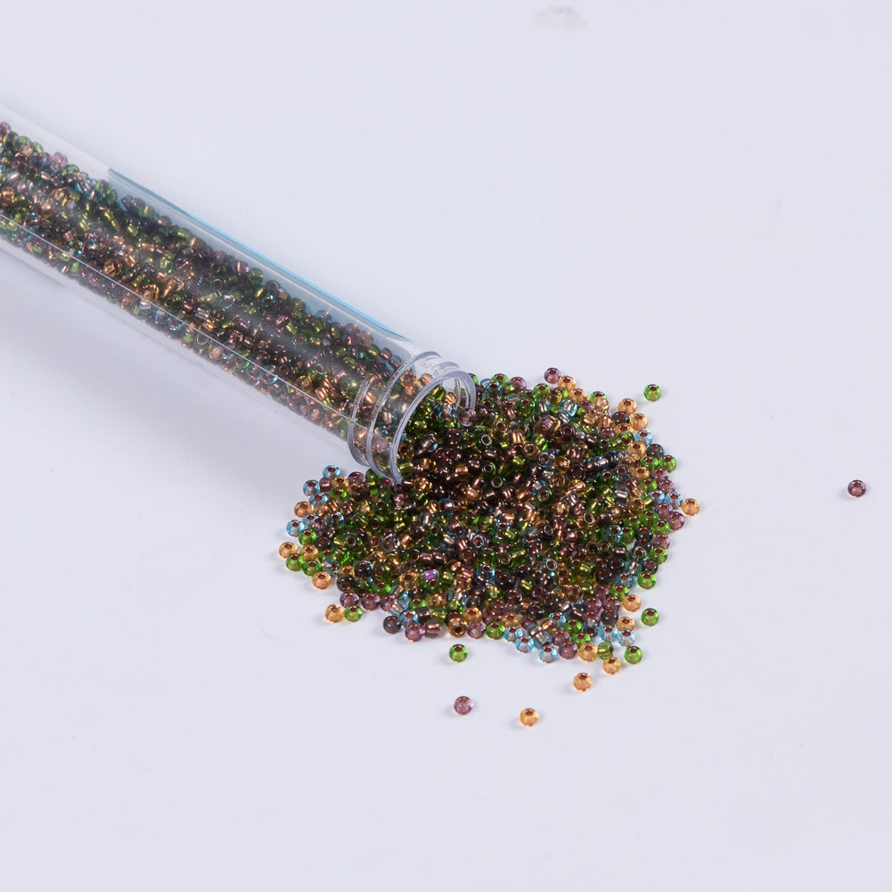 Clear Earth Tone Czech Seed Beads - Size 10