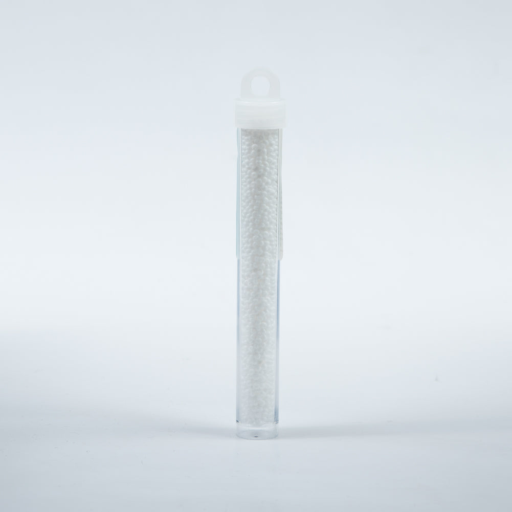 White Opaque Czech Seed Beads - Size 10 Detail