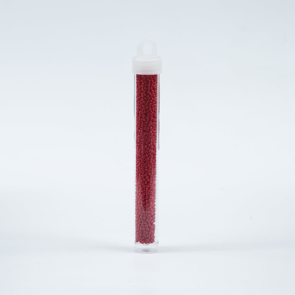 Medium Red Opaque Czech Seed Beads - Size 10 - Detail