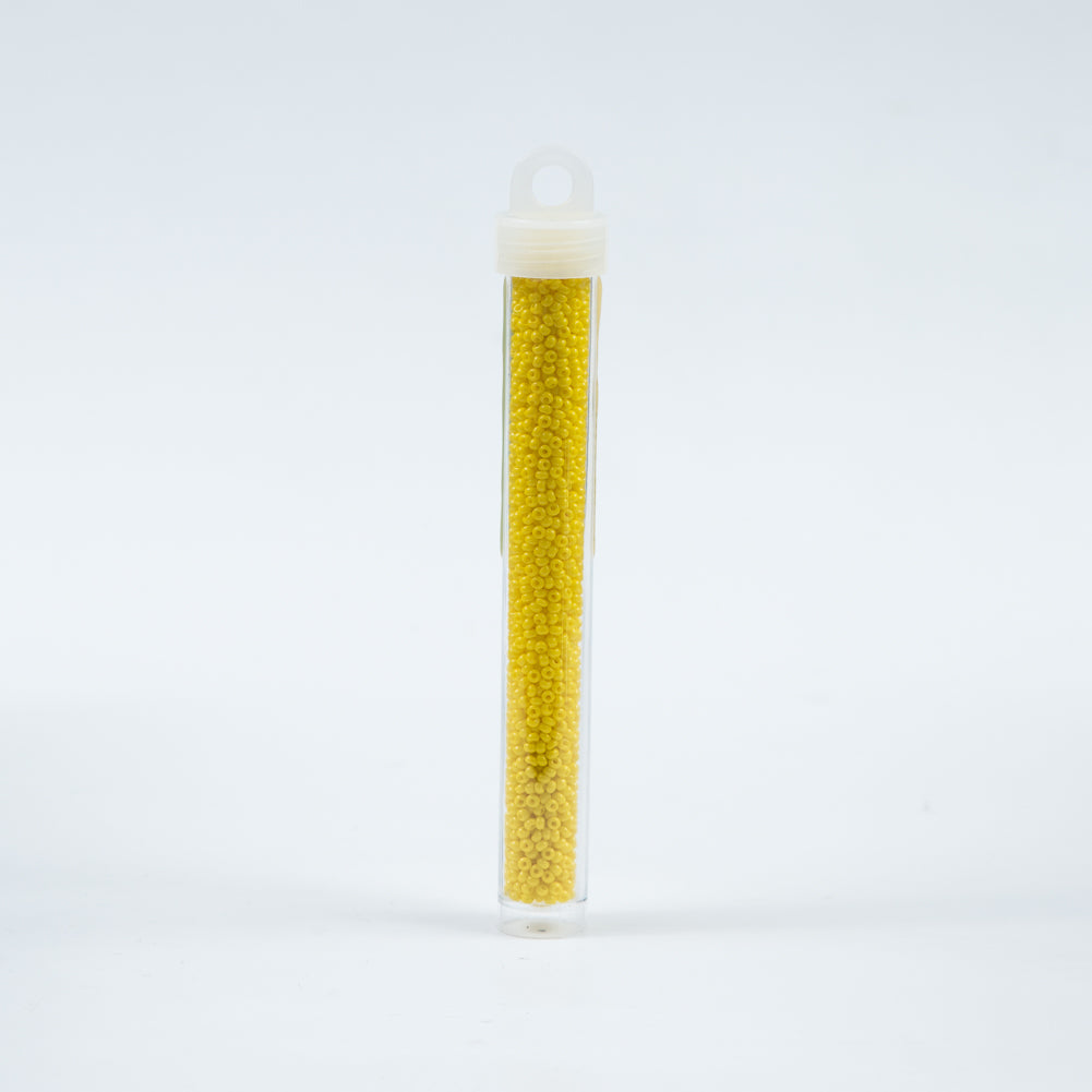 Lemon Yellow Opaque Czech Seed Beads - Size 10 Detail