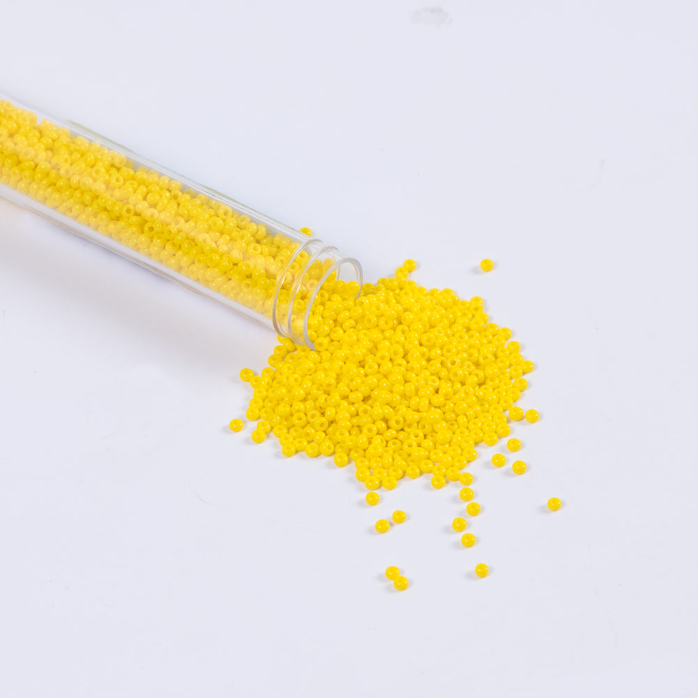 Lemon Yellow Opaque Czech Seed Beads - Size 10