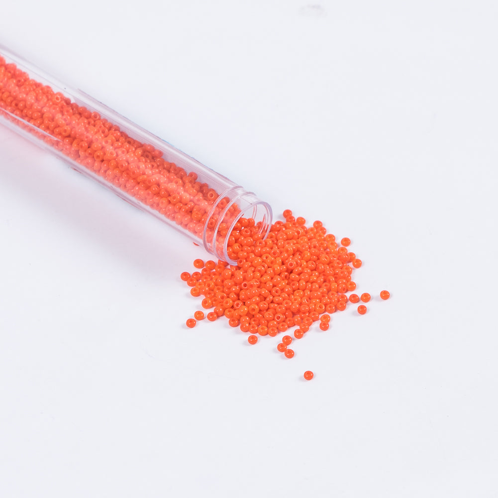 Orange Opaque Czech Seed Beads - Size 10
