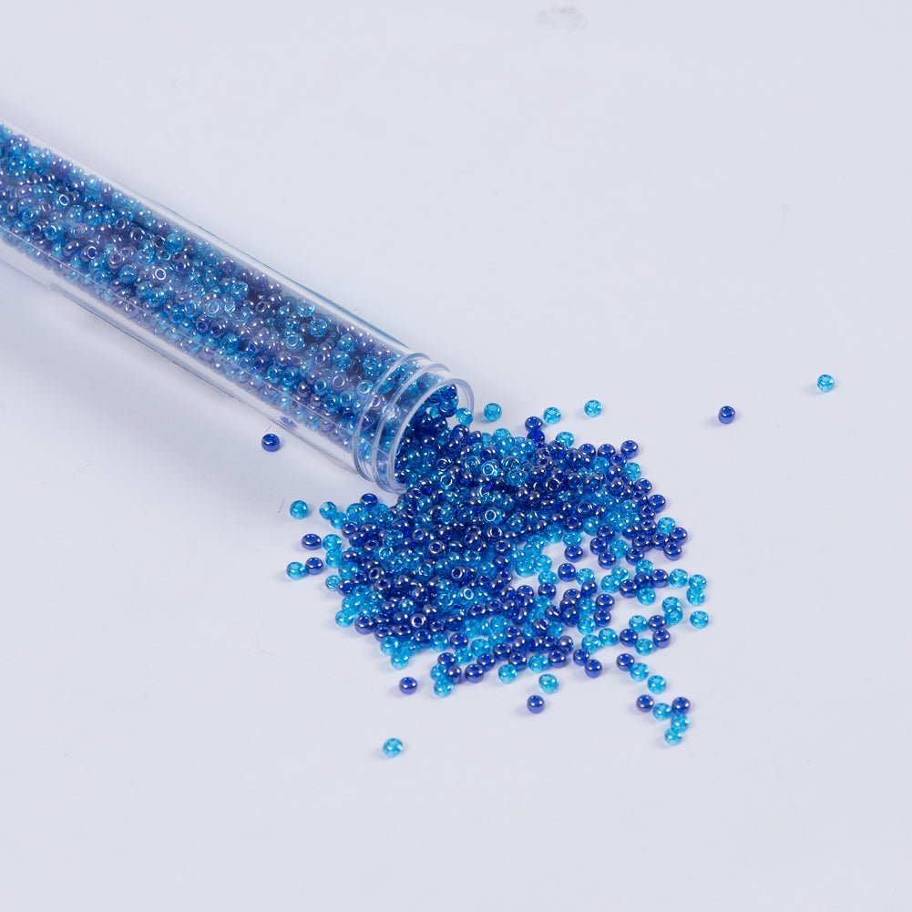 Lustrous Aqua Mixed Czech Seed Beads - Size 10