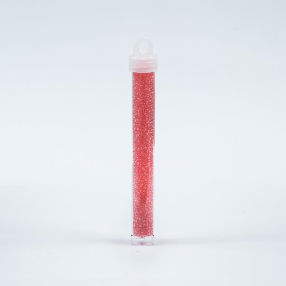 Salmon Iridescent Czech Seed Beads - Size 10 Detail