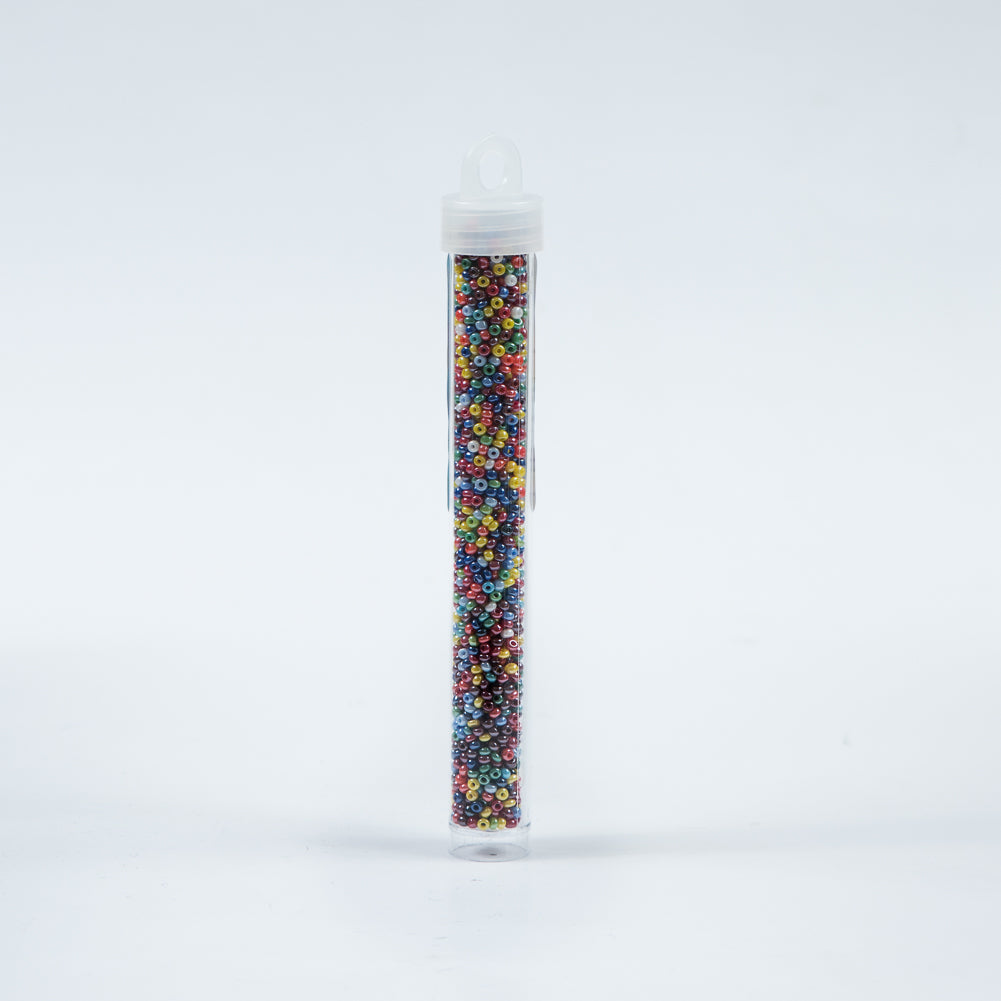 Lustrous Multicolor Czech Seed Beads - Size 10 Detail