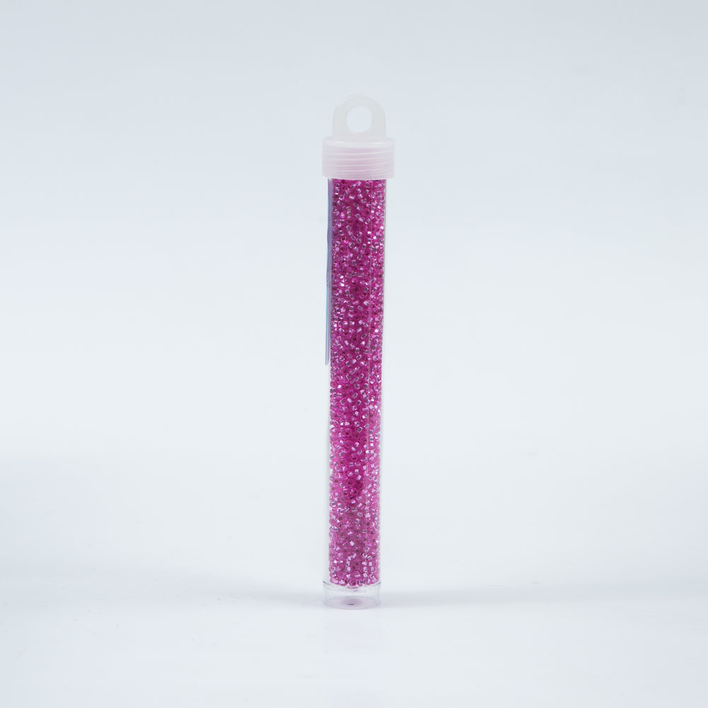 Fuchsia Clear Czech Seed Beads - Size 10 - Detail Fuchsia Clear Czech Seed Beads - Size 10 - Detail