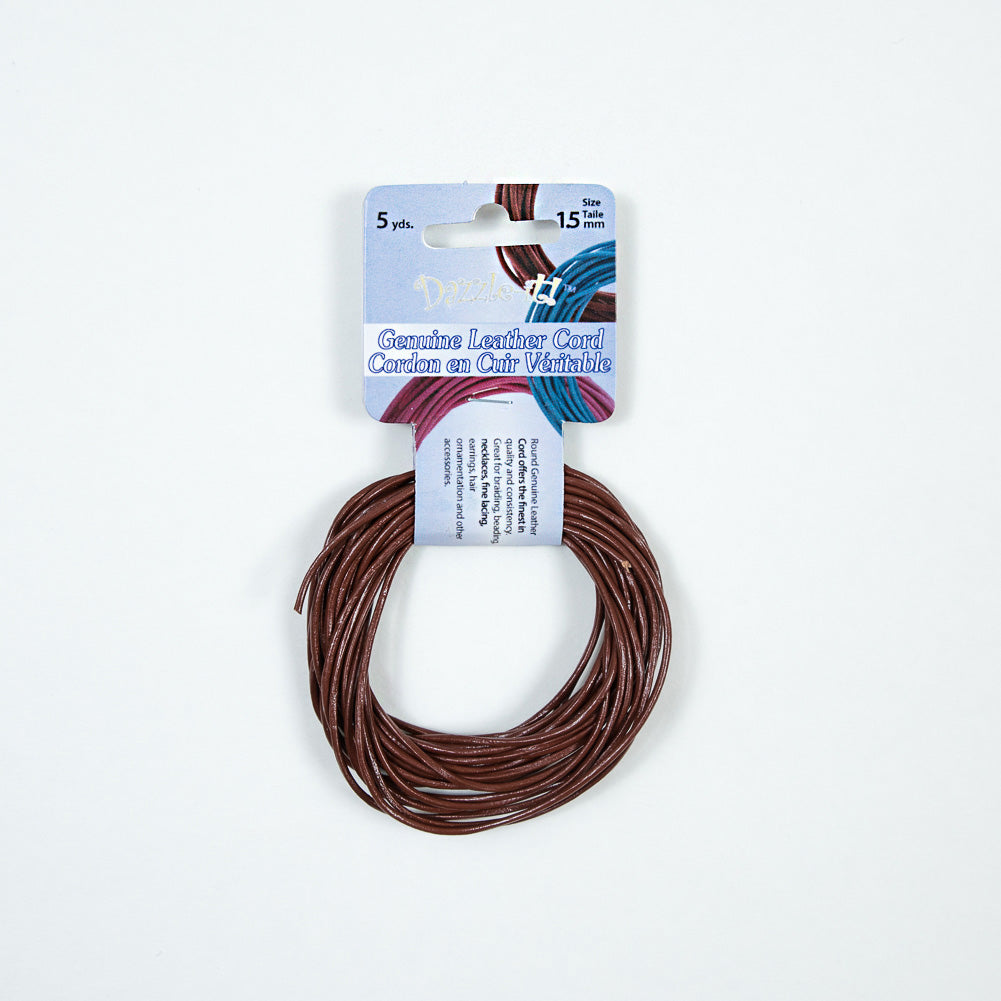 Dazzle-It Earth Red Genuine Leather Cord - 1.5mm Dazzle-It Earth Red Genuine Leather Cord - 1.5mm