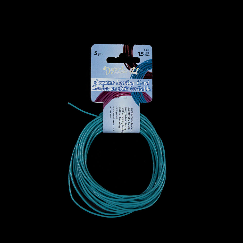 Dazzle-It Green- Blue Slate Genuine Leather Cord - 1.5mm Dazzle-It Green- Blue Slate Genuine Leather Cord - 1.5mm