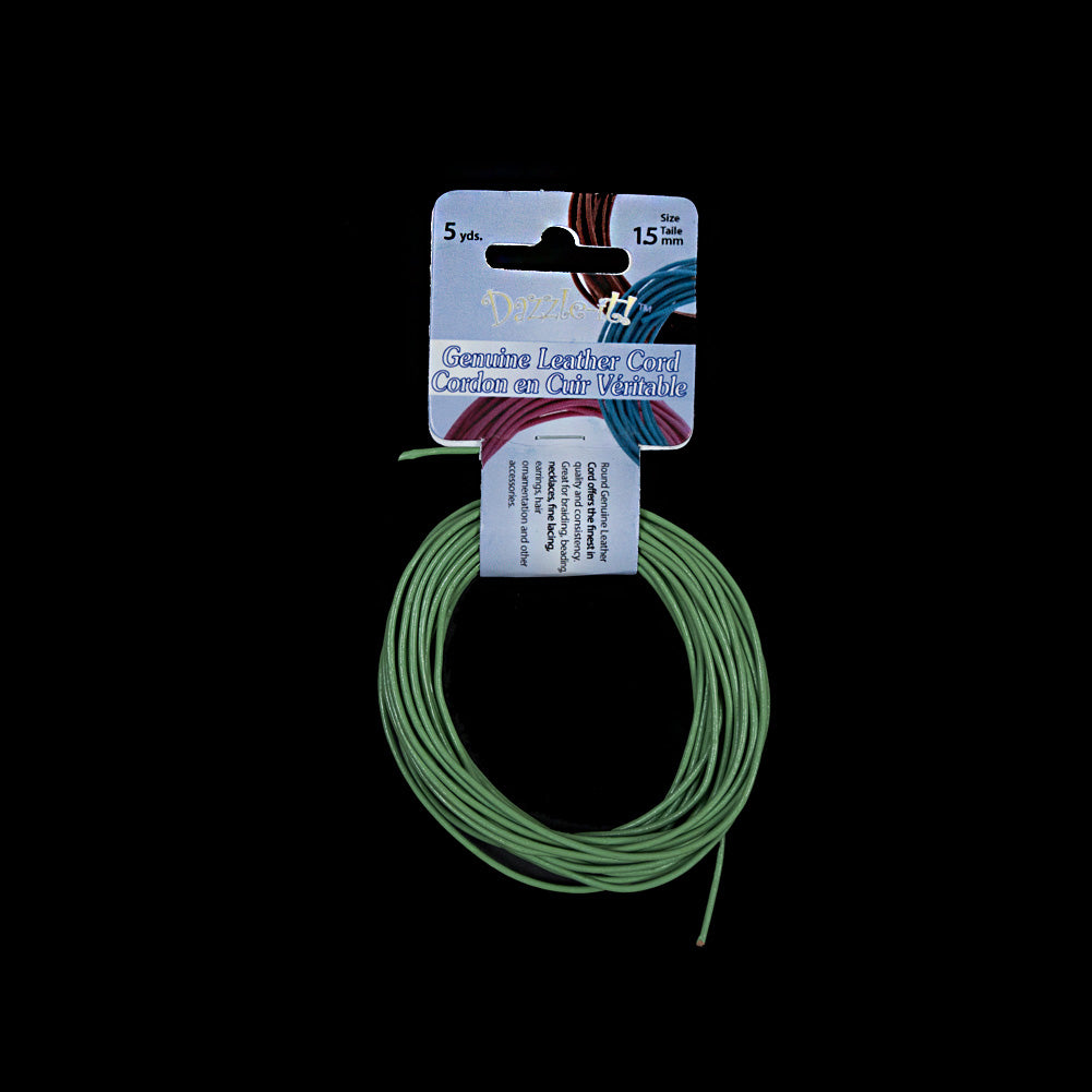 Dazzle-It Pistachio Genuine Leather Cord - 1.5mm Dazzle-It Pistachio Genuine Leather Cord - 1.5mm