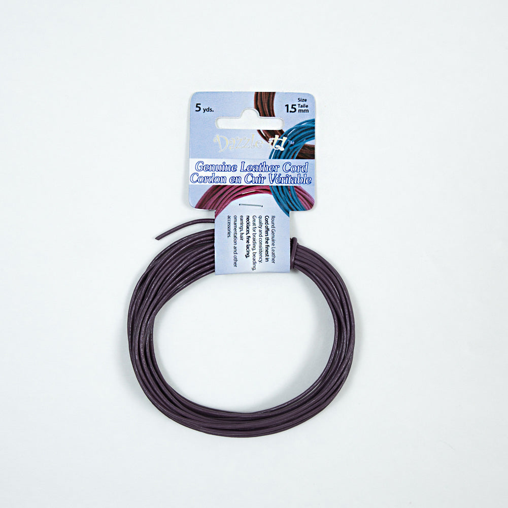 Dazzle-It Violet Genuine Leather Cord - 1.5mm Dazzle-It Violet Genuine Leather Cord - 1.5mm