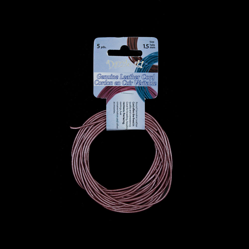 Dazzle-It Metallic Pink Genuine Leather Cord - 1.5mm Dazzle-It Metallic Pink Genuine Leather Cord - 1.5mm