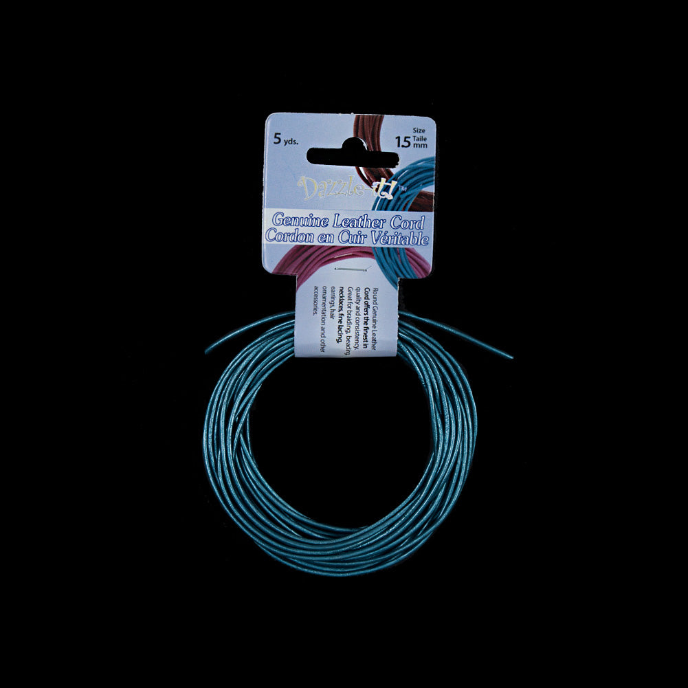 Dazzle-It Metallic Iris Blue Genuine Leather Cord - 1.5mm Dazzle-It Metallic Iris Blue Genuine Leather Cord - 1.5mm