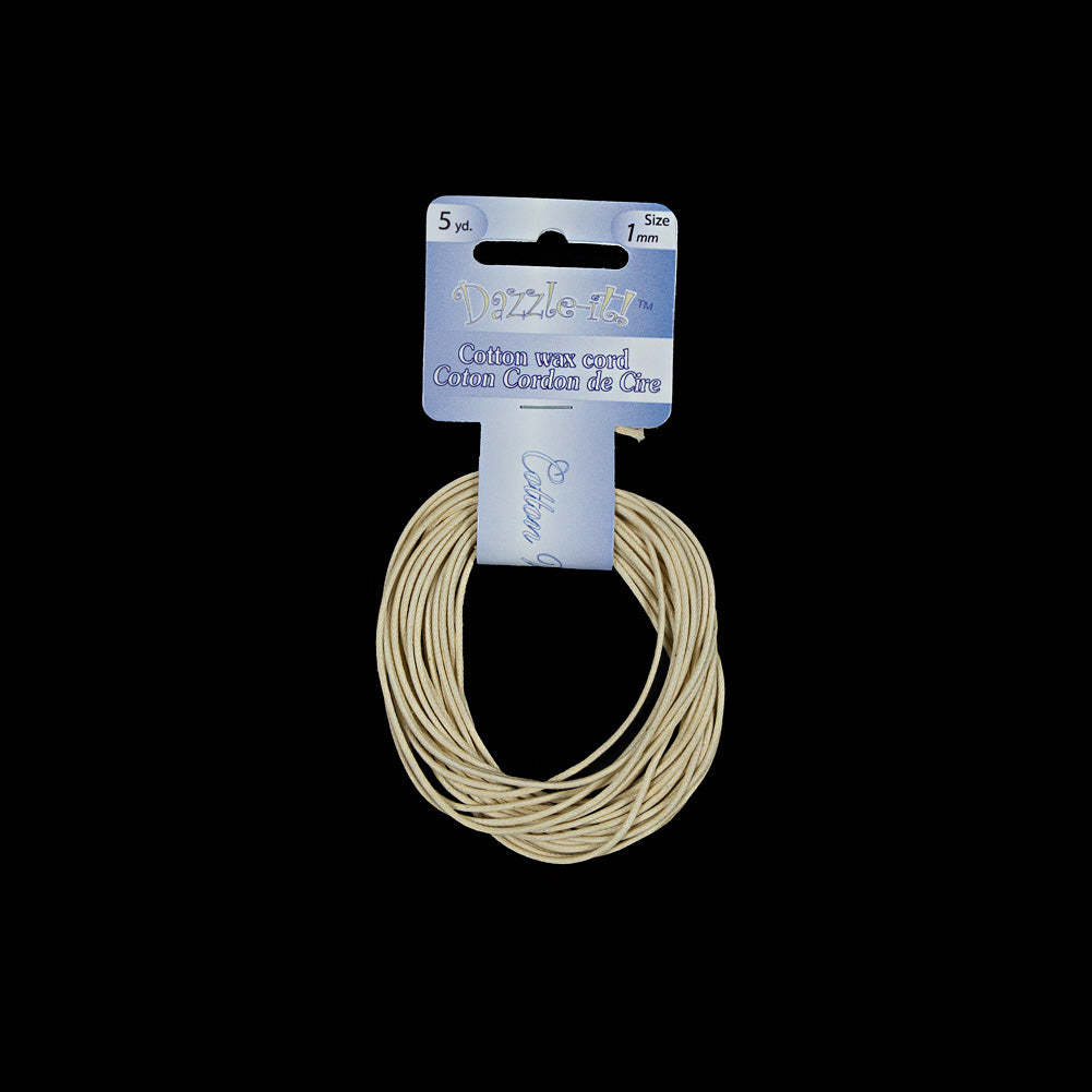 Dazzle-It Ivory Cotton Wax Cord - 1mm Dazzle-It Ivory Cotton Wax Cord - 1mm
