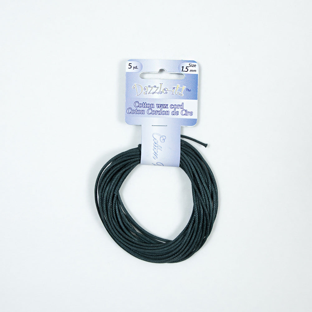 Dazzle-It Light Emerald Cotton Wax Cord - 1.5mm Dazzle-It Light Emerald Cotton Wax Cord - 1.5mm