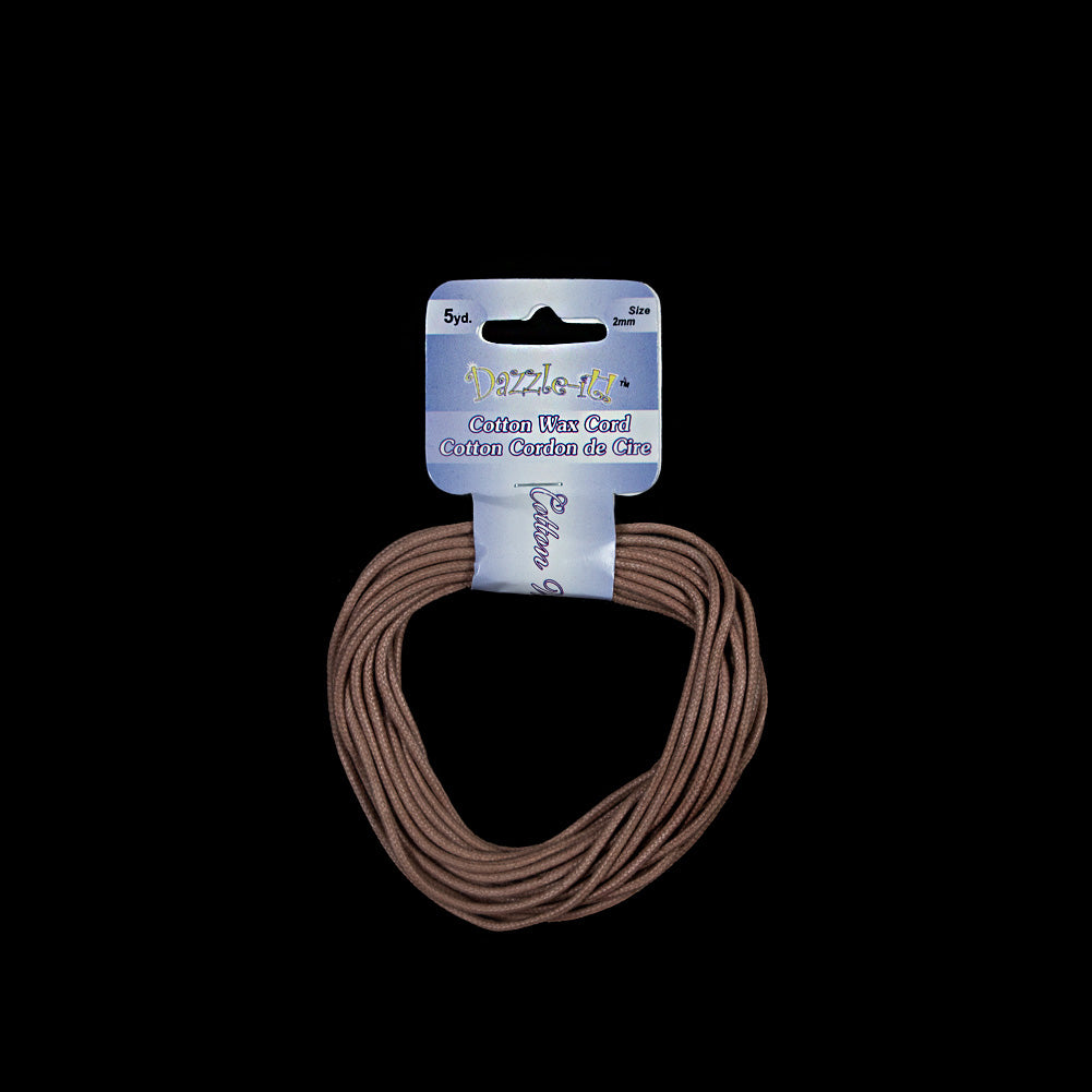 Dazzle-It Brown Cotton Wax Cord - 2mm Dazzle-It Brown Cotton Wax Cord - 2mm