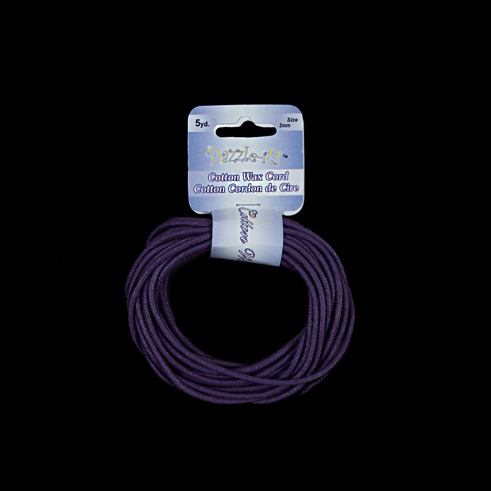 Dazzle-It Wineberry Cotton Wax Cord - 2mm Dazzle-It Wineberry Cotton Wax Cord - 2mm