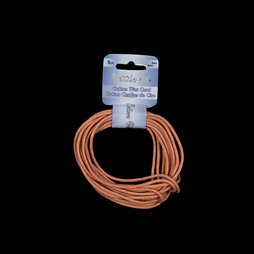 Dazzle-It Dark Orange Cotton Wax Cord - 2mm Dazzle-It Dark Orange Cotton Wax Cord - 2mm