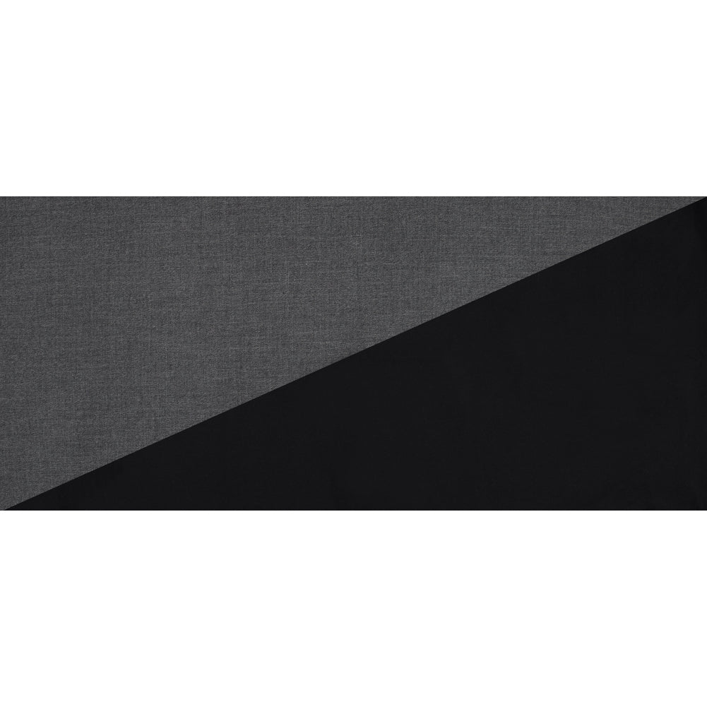 Black and Charcoal Virgin Wool Double Faced Melange Full Black and Charcoal Virgin Wool Double Faced Melange Full