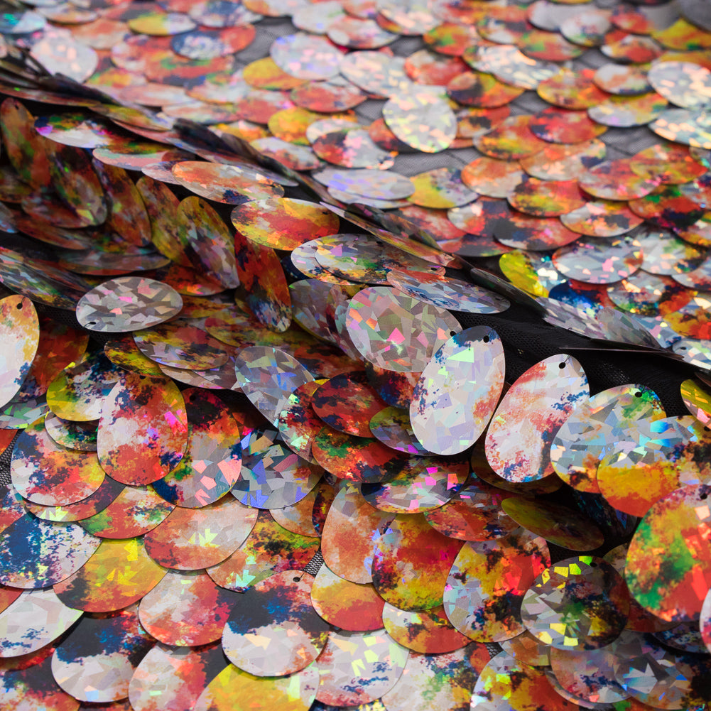 Multi-Color Reflective Large Paillette Sequins - Detail Multi-Color Reflective Large Paillette Sequins - Detail